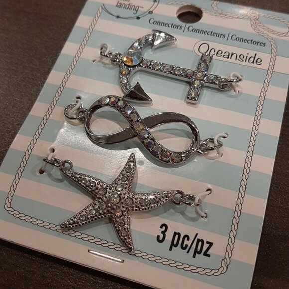 16Pc Lot Of Jewelry Beach Nautical Charm Bracelet Pendant Connectors Gold Silver - Picture 3 of 12